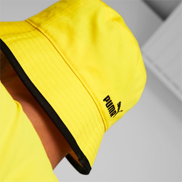 Borussia Dortmund T7 Bucket Hat, Cyber Yellow-PUMA Black