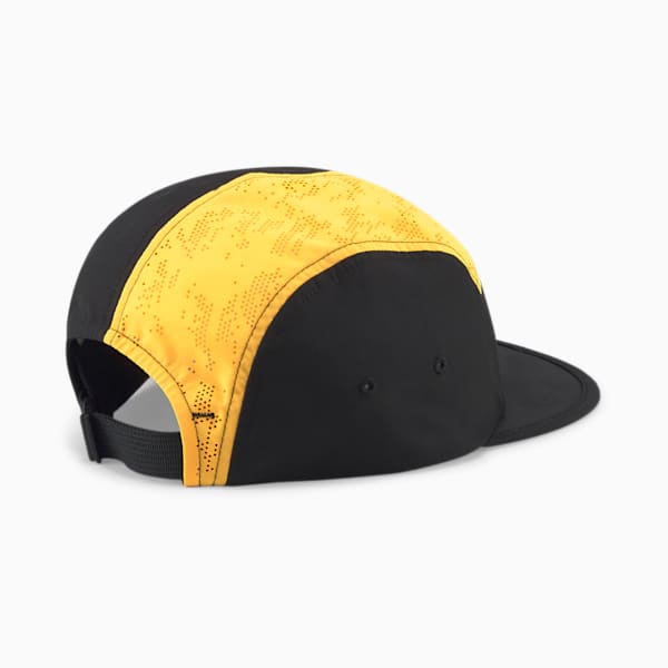 Gorra para correr de 5 paneles, Puma Black-Sun Stream, extralarge