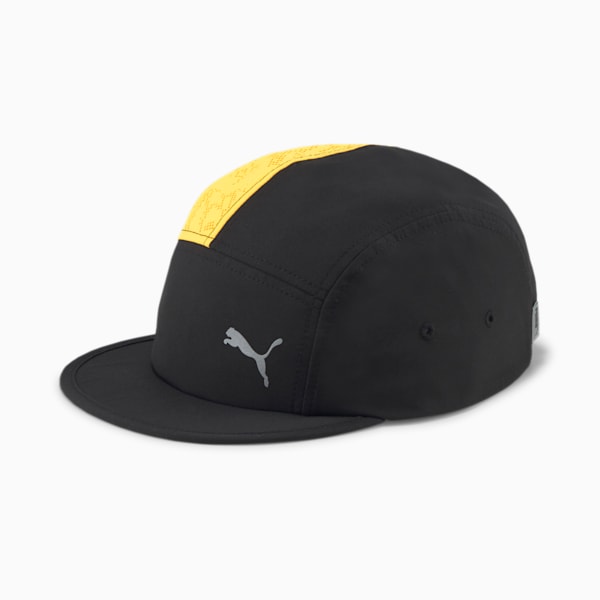 Five-Panel Running Hat, Puma Black-Sun Stream, extralarge