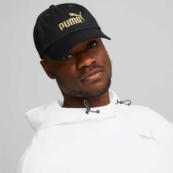 Essentials No.1 Cap, PUMA Black-Gold No1 Logo, extralarge