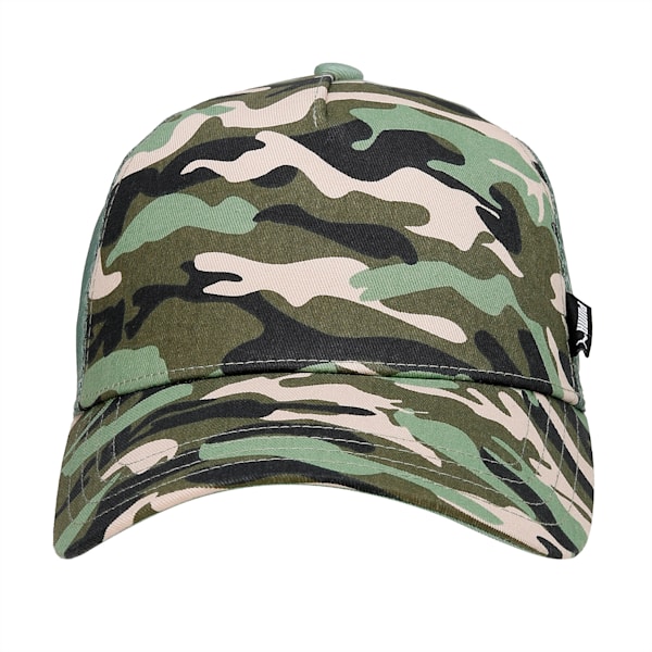 PUMA Academy Printed Unisex Trucker Cap, PUMA Black-Dark Green Moss-Camo AOP, extralarge-IND