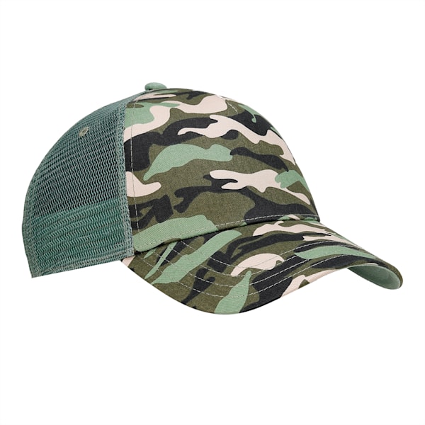 PUMA Academy Printed Unisex Trucker Cap, PUMA Black-Dark Green Moss-Camo AOP, extralarge-IND