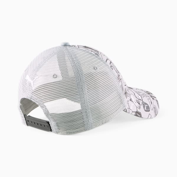 Academy Printed Trucker Cap, Cool Mid Gray-PUMA Black-AOP, extralarge-IND