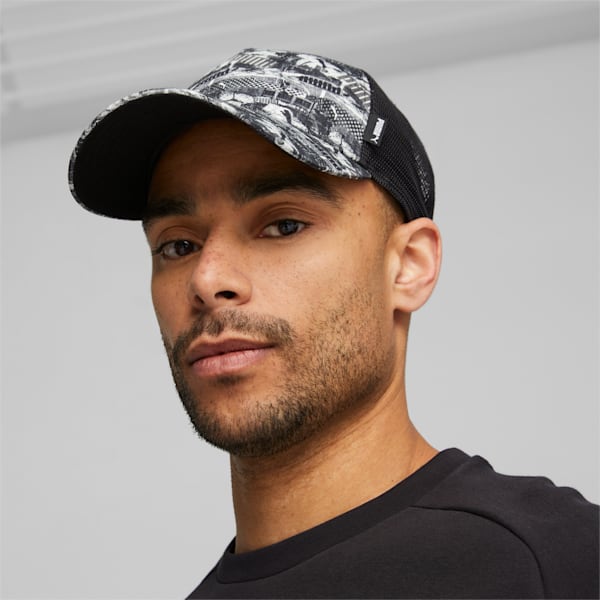 ユニセックス プーマ アカデミー AOP トラッカーキャップ, Puma Black-PUMA White-AOP, extralarge-JPN