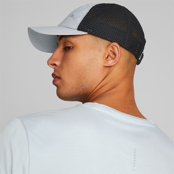 Running Trucker Cap, Platinum Gray-PUMA Black, extralarge