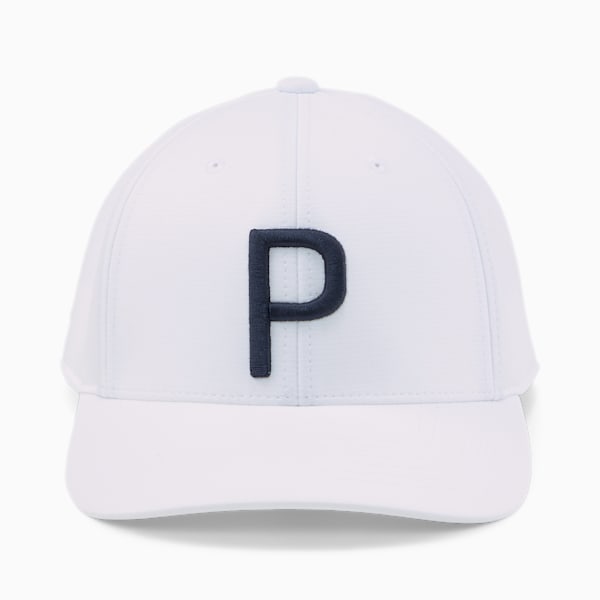 P Golf Cap Youth, White Glow-Navy Blazer