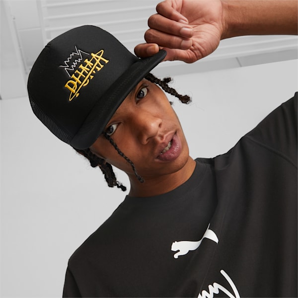 Gorra de camionero de básquetbol, PUMA Black-PUMA Black, extralarge