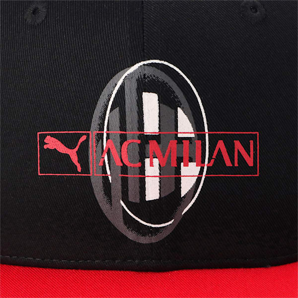 ユニセックス ACミラン ACM フットボールレガシー フラットブリム キャップ, PUMA Black-Tango Red, extralarge-JPN