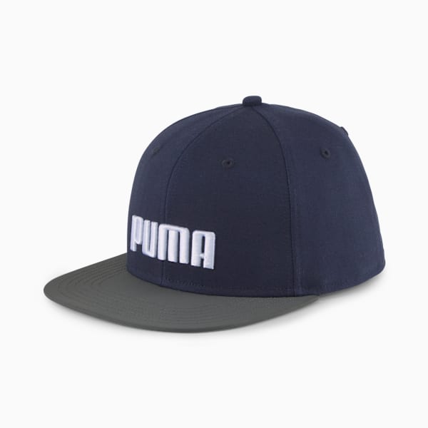 Gorra de visera plana PUMA, PUMA Navy-Shadow Gray-PUMA White, extralarge