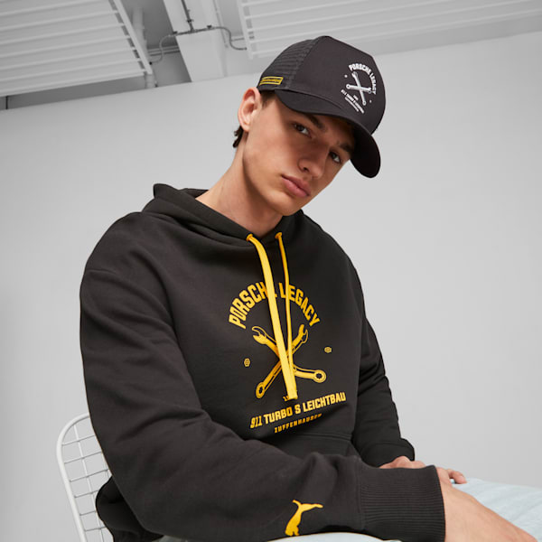Porsche Legacy Garage Crew Trucker Cap, PUMA Black, extralarge-GBR