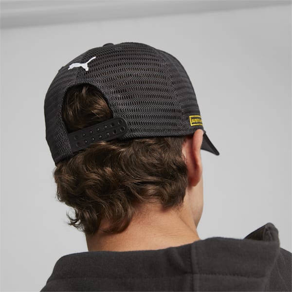 PL Garage Crew Unisex Motorsport Trucker Cap, PUMA Black, extralarge-IND