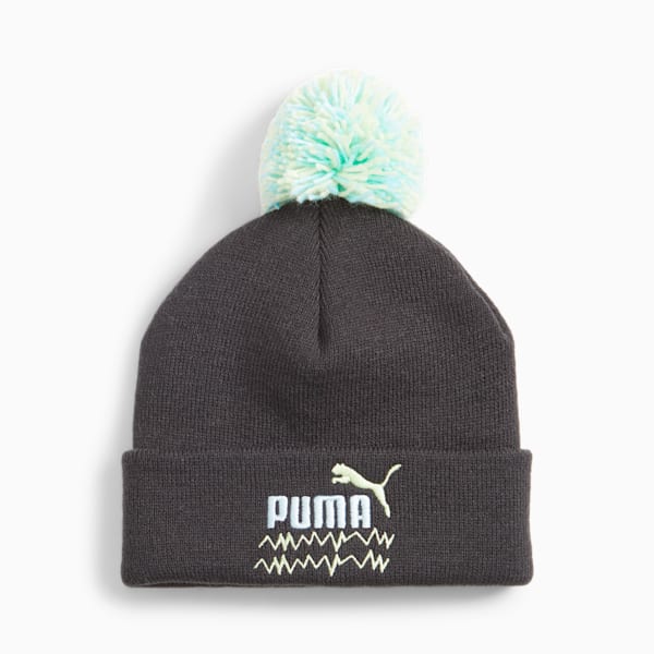 Gorro Mixmatch Pom Pom para adolescentes, PUMA Black-Silver Sky-AOP, extralarge