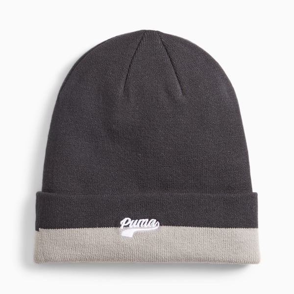 Gorro de lana con logotipo de palabra PUMA, PUMA Black-Concrete Gray, extralarge