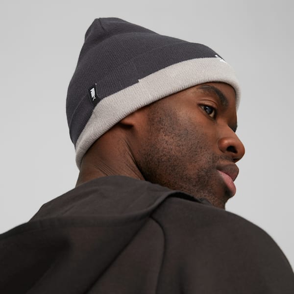 PUMA Script Logo Beanie, PUMA Black-Concrete Gray, extralarge