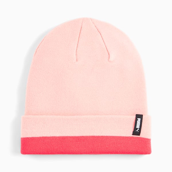 Gorro de lana con logotipo de palabra PUMA, Peach Smoothie-Electric Blush-Dark Jasper, extralarge