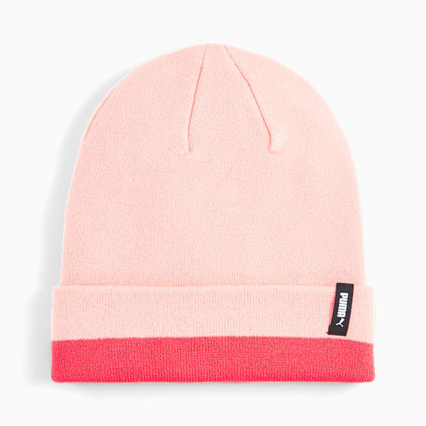 PUMA Script Logo Beanie, Peach Smoothie-Electric Blush-Dark Jasper, extralarge