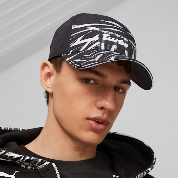 Porsche Legacy Camo Cap, PUMA Black-AOP, extralarge