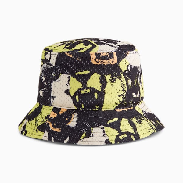 Basketball Bucket Hat, Yellow Blaze-AOP, extralarge