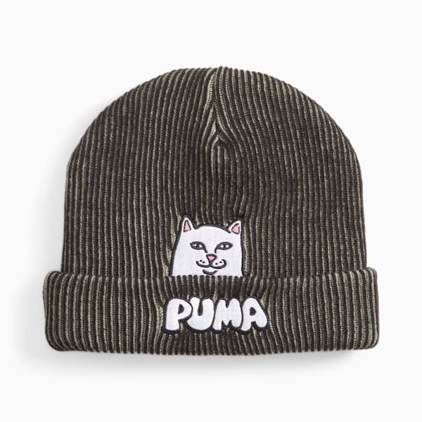 PUMA x RIPNDIP Beanie, PUMA Black-Eucalyptus, extralarge-IND