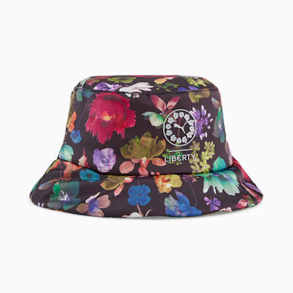 PUMA x LIBERTY Bucket Hat, PUMA Black-Floral AOP, extralarge