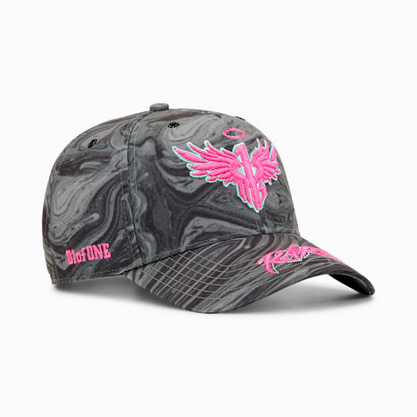 Gorra de baloncesto PUMA x LAMELO BALL LC, PUMA Black-KNOCKOUT PINK-AOP, extralarge