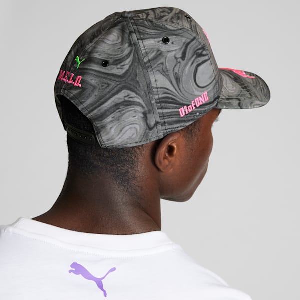 Gorra de baloncesto PUMA x LAMELO BALL LC, PUMA Black-KNOCKOUT PINK-AOP, extralarge