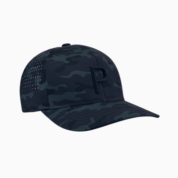 メンズ ゴルフ カモ テック P スナップバック キャップ, PUMA Black-Strong Gray, extralarge-JPN