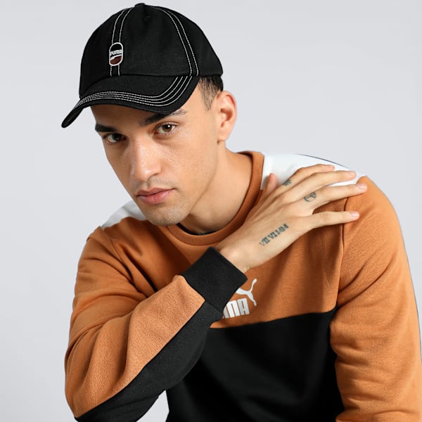 Downtown Embroidered Graphic 180 Cap, PUMA Black, extralarge-IND