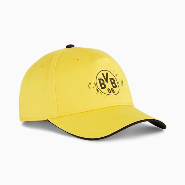 Borussia Dortmund ftblESSENTIALS Cap, Faster Yellow-PUMA Black, extralarge