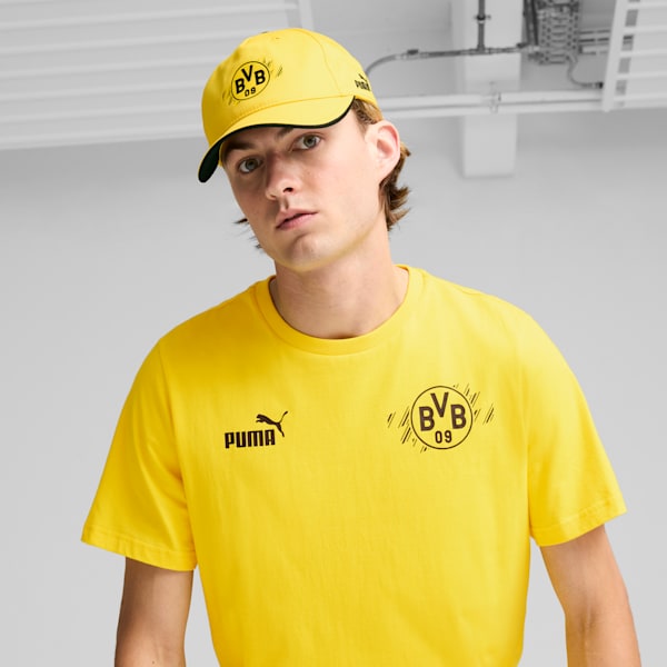 Borussia Dortmund ftblESSENTIALS Cap, Faster Yellow-PUMA Black, extralarge