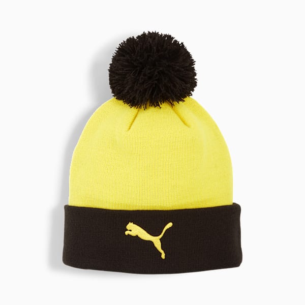 Borussia Dortmund ftblESSENTIALS Pom Pom Beanie, Faster Yellow-PUMA Black, extralarge-GBR