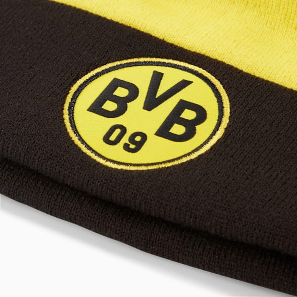 Borussia Dortmund ftblESSENTIALS Pom Pom Beanie, Faster Yellow-PUMA Black, extralarge-GBR