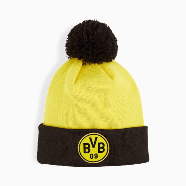 Borussia Dortmund ftblESSENTIALS Pom Pom Beanie, Faster Yellow-PUMA Black, extralarge-GBR