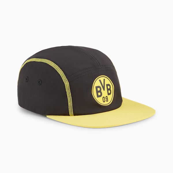 ユニセックス ドルトムント ステートメント 5 パネル キャップ, PUMA Black-Faster Yellow, extralarge-JPN