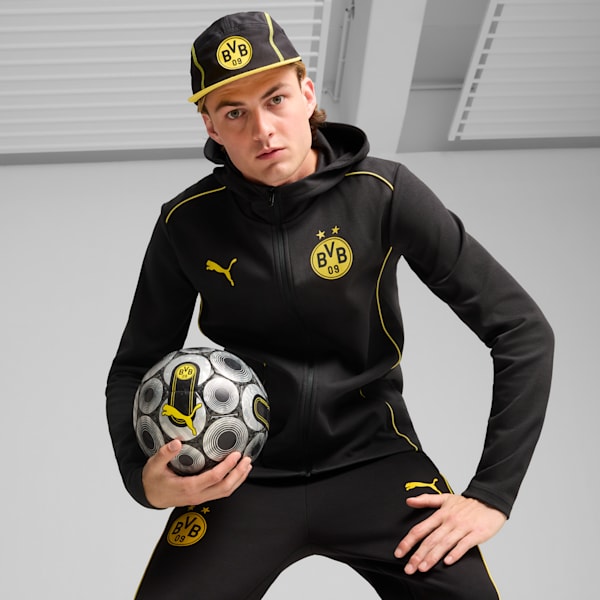 ユニセックス ドルトムント ステートメント 5 パネル キャップ, PUMA Black-Faster Yellow, extralarge-JPN