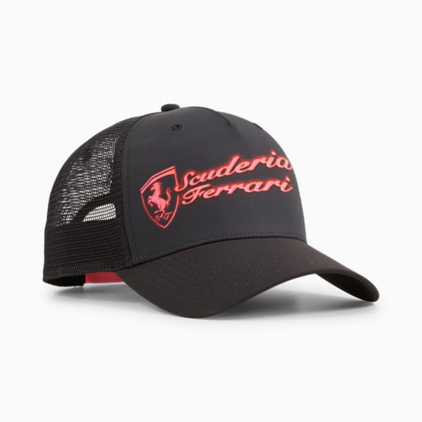 Scuderia Ferrari Neon Energy Trucker Hat, PUMA Black-AOP, extralarge