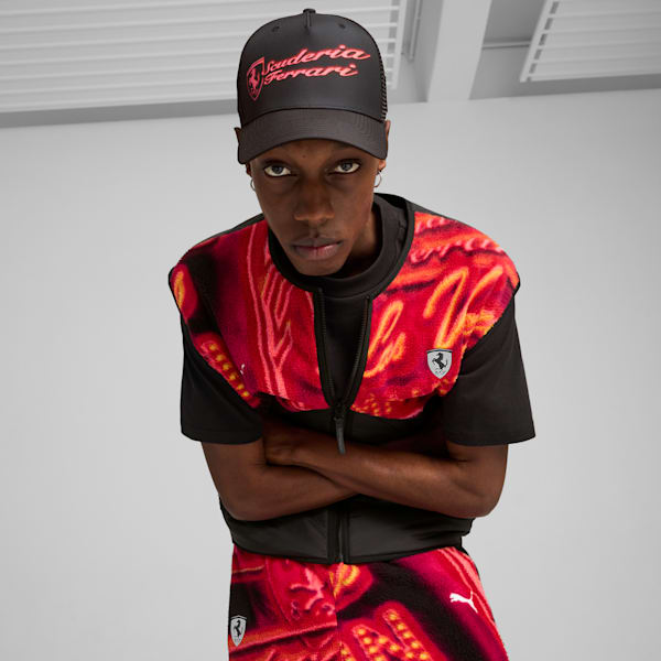 Scuderia Ferrari Neon Energy Trucker Hat, PUMA Black-AOP, extralarge