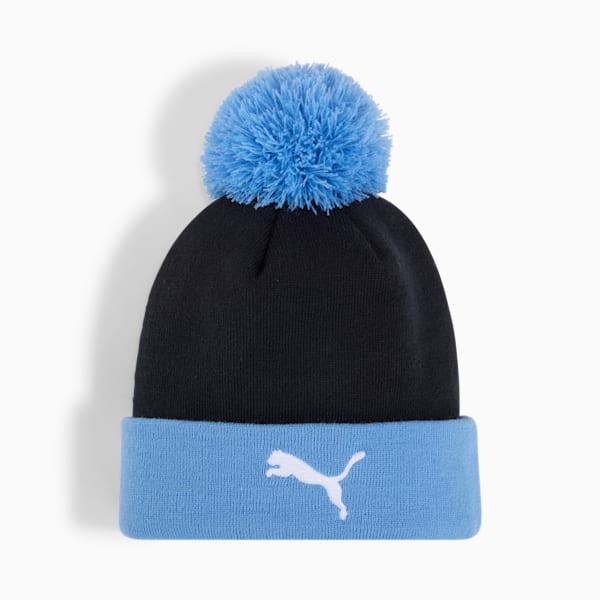 Manchester City ftblESSENTIALS Pom Pom Beanie, PUMA Navy-Team Light Blue, extralarge-GBR
