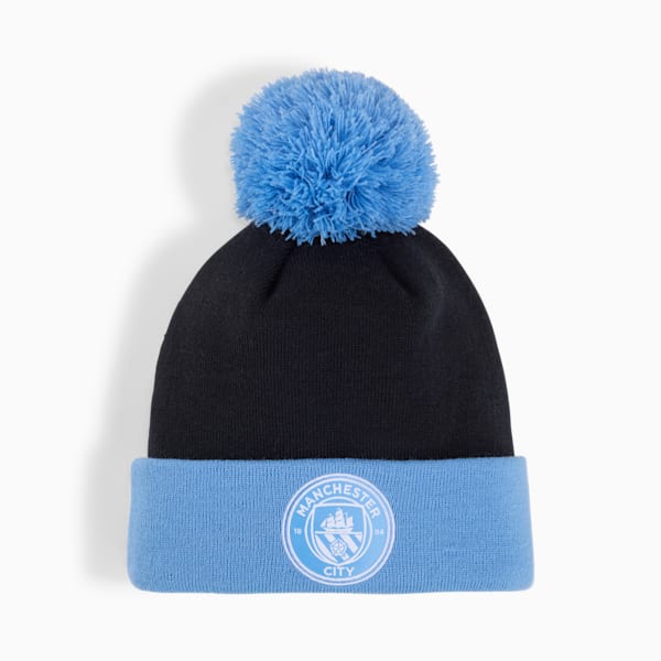 Manchester City ftblESSENTIALS Pom Pom Beanie, PUMA Navy-Team Light Blue, extralarge-GBR