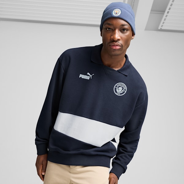 Manchester City Fleece Beanie, Inky Blue, extralarge-GBR