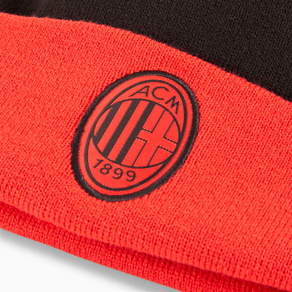 AC Milan ftblESSENTIALS Pom Pom Beanie, PUMA Black-For All Time Red, extralarge-GBR