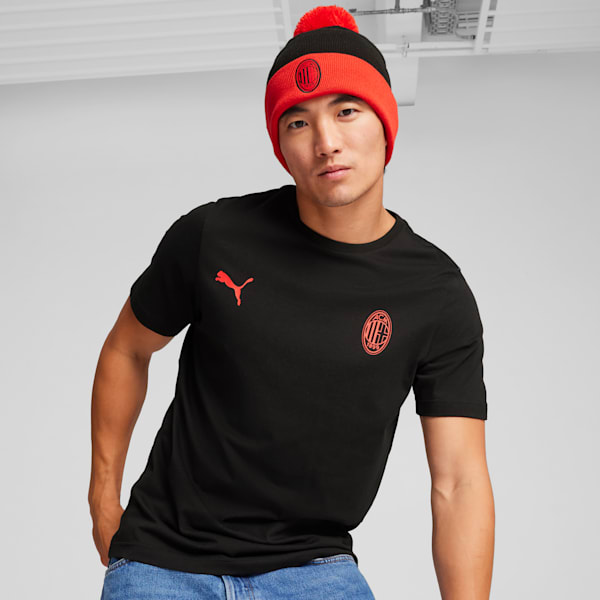 ユニセックス ACミラン ESS ポムポム ビーニー, PUMA Black-For All Time Red, extralarge-JPN