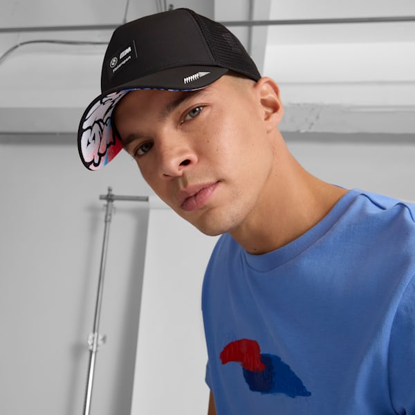 BMW M Motorsport Neon Energy Trucker Hat, PUMA Black-AOP, extralarge