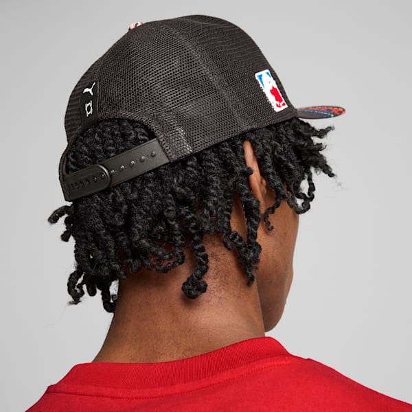 ユニセックス バスケットボール トラッカー マイクロファイバー キャップ, PUMA Black-AOP, extralarge-JPN