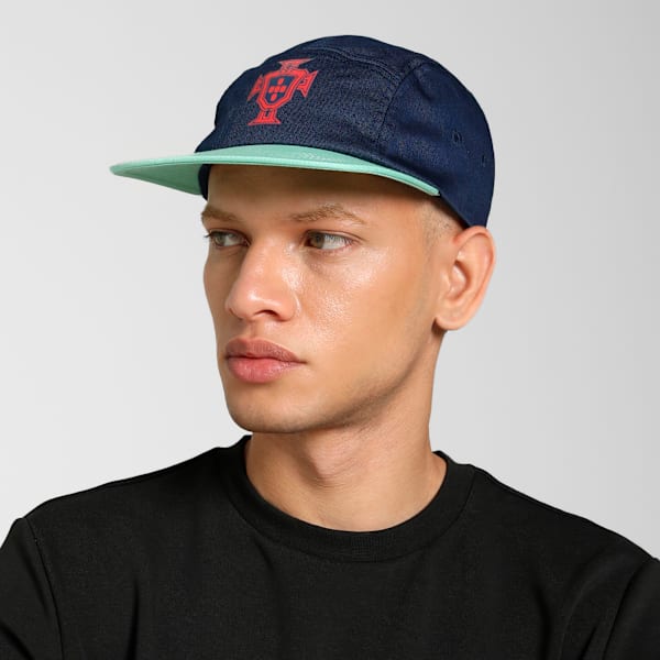 Portugal 5-Panel Football Cap, Persian Blue-Light Blue, extralarge-IND