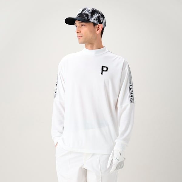 メンズ ゴルフ AOP Pロゴ キャップ, PUMA Black-White Glow, extralarge-JPN