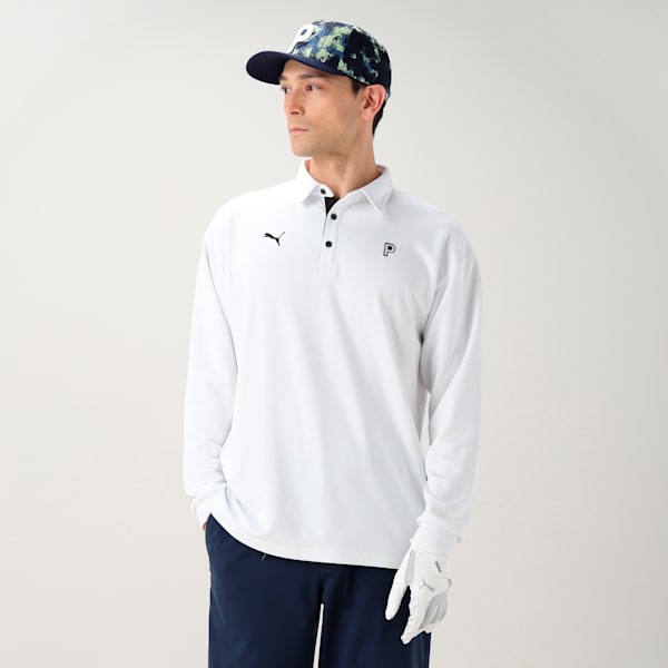 メンズ ゴルフ AOP Pロゴ キャップ, Deep Navy-Cool Cucumber, extralarge-JPN