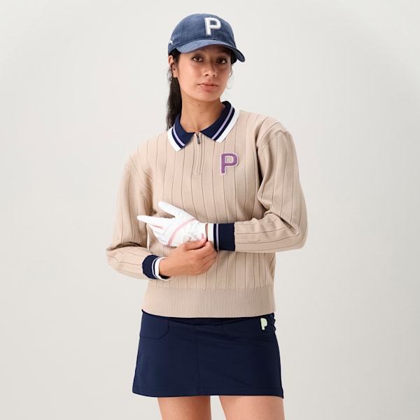 ウィメンズ ゴルフ Pロゴ コーデュロイ キャップ, Deep Navy, extralarge-JPN