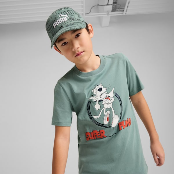 No.1 Logo Printed Youth Baseball Cap, Green Moon-Mid 90ies, extralarge-IND