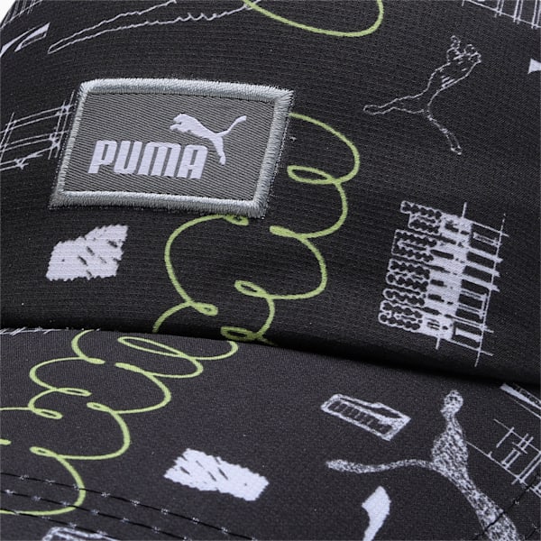PUMA Brand Love Unisex Baseball Cap, PUMA Black-AOP, extralarge-IND